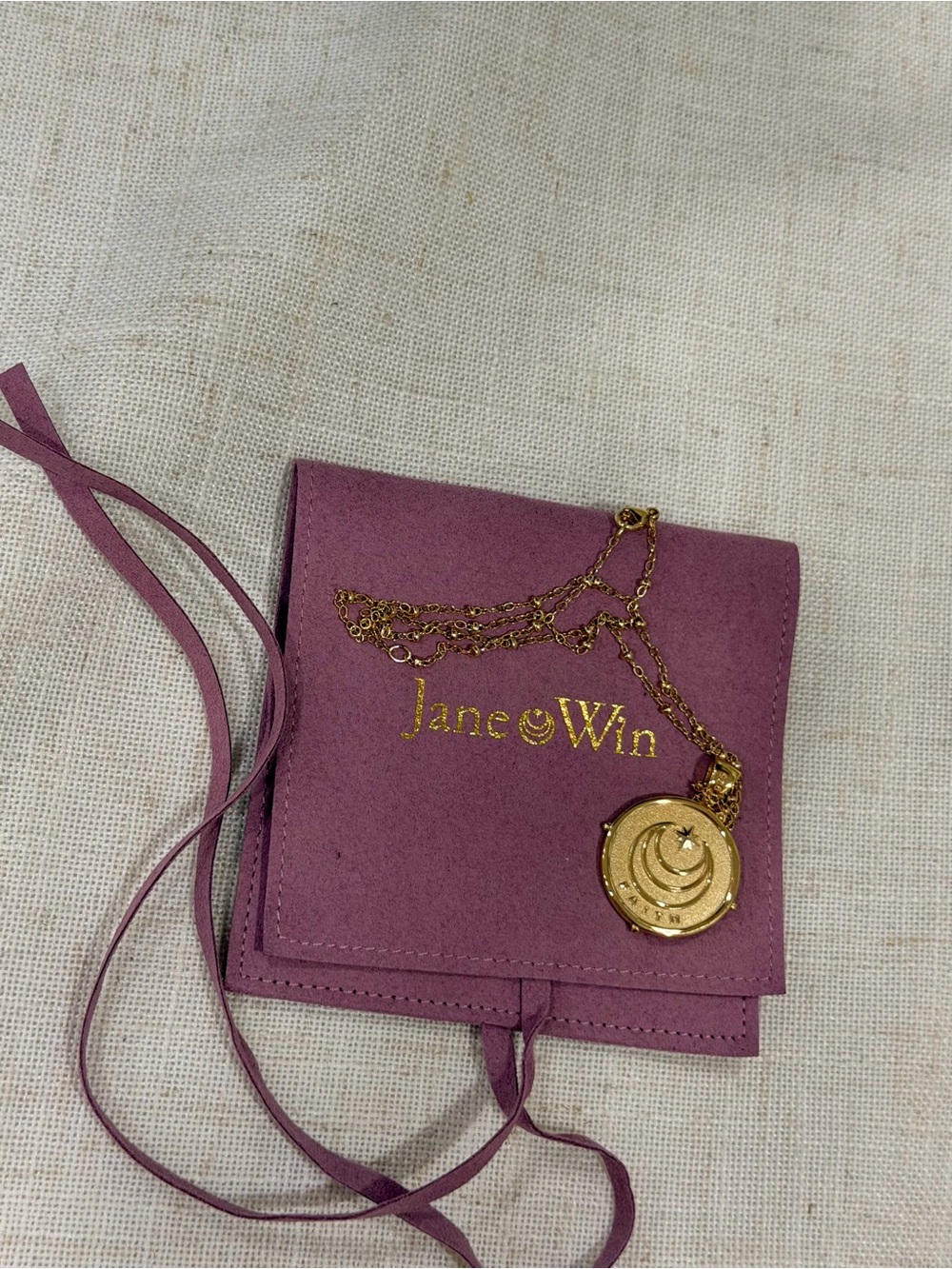 FAITH Jane Win PENDANT coin necklace - Picture 2 of 4